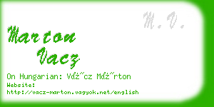 marton vacz business card